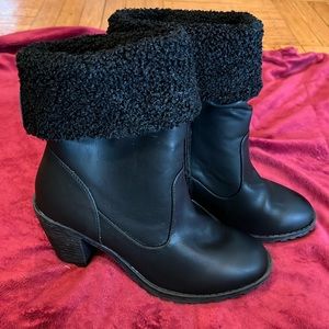Muk Luks fleece lined bootie vegan leather